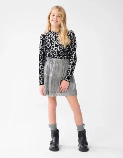 Shoeby Glitter Heart Top Zwart< Tops Lange Mouw
