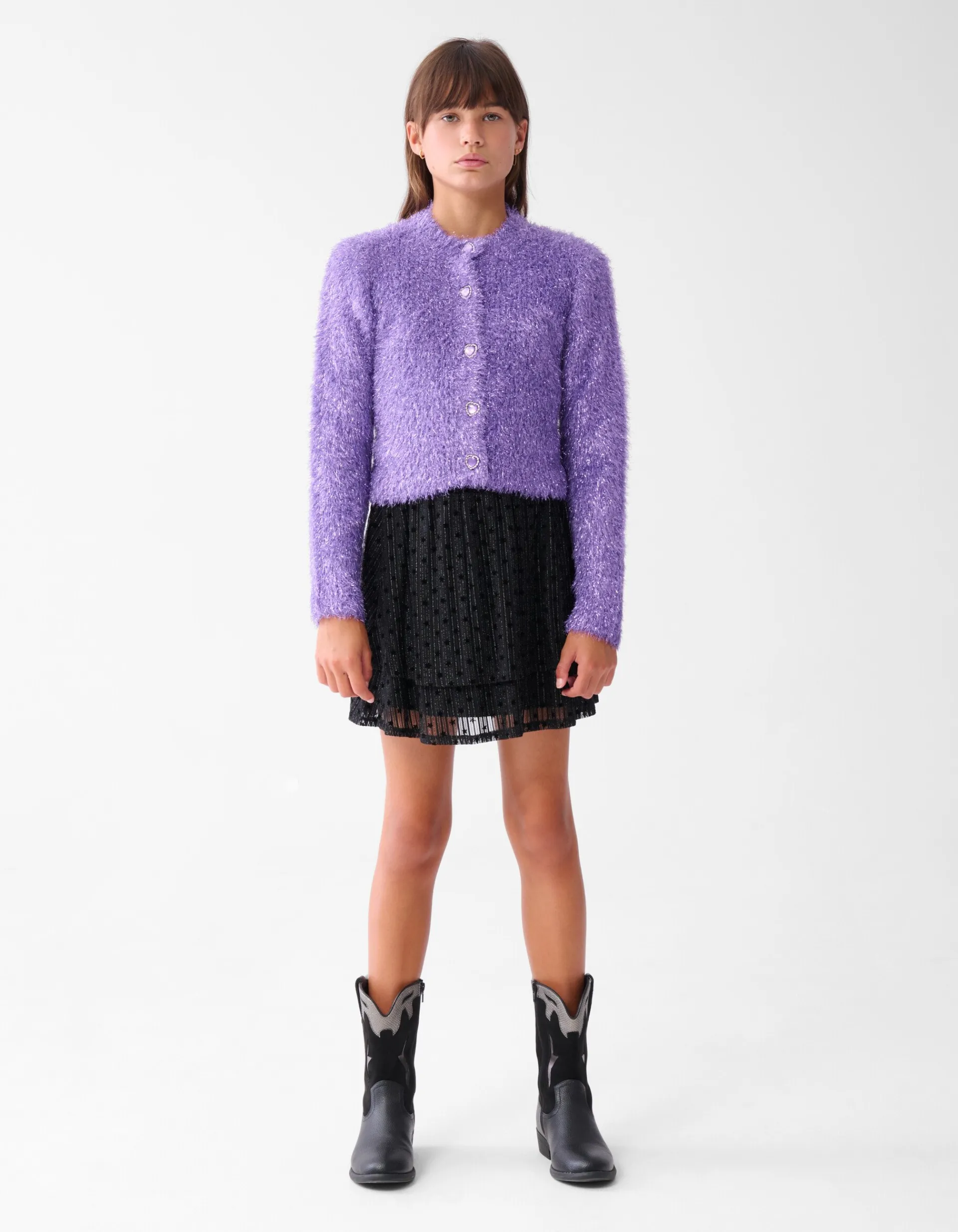 Shoeby Glitter Mesh Rok Zwart< Rokken