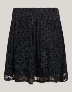 Shoeby Glitter Mesh Rok Zwart< Rokken