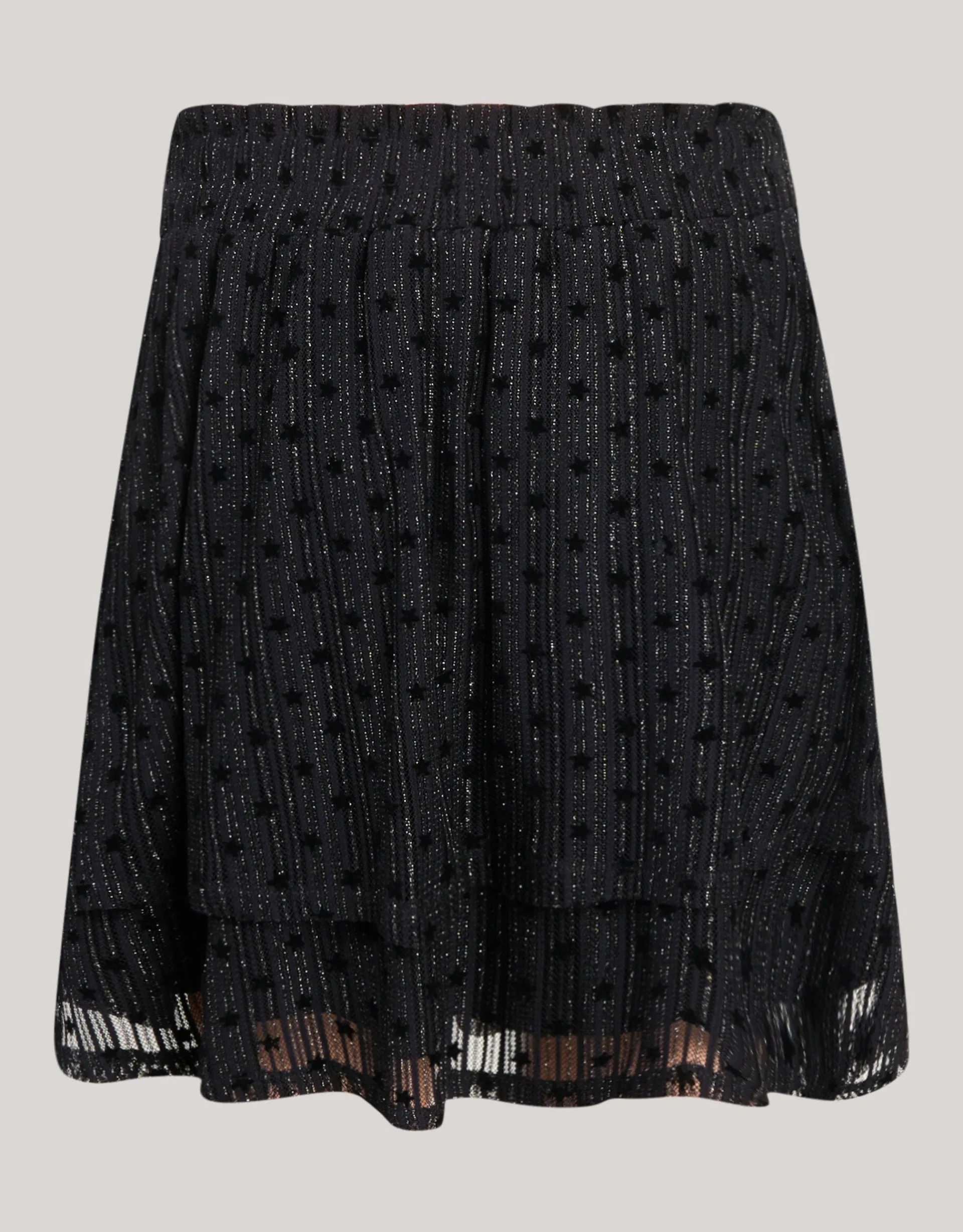 Shoeby Glitter Mesh Rok Zwart< Rokken