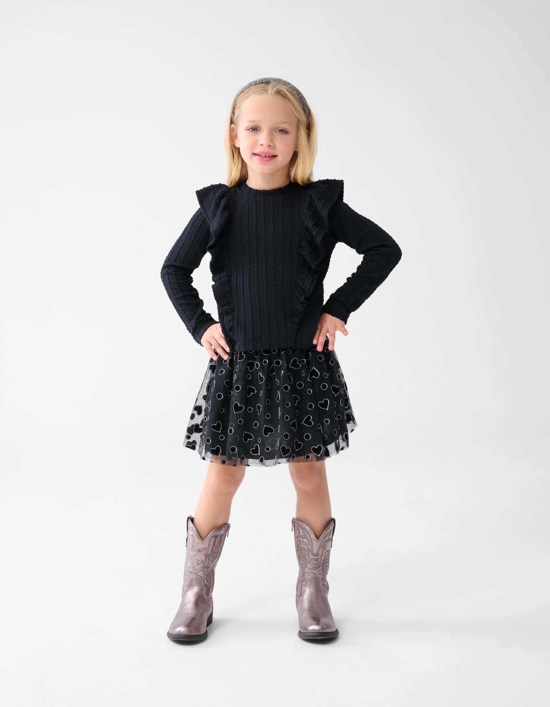 Shoeby Glitter Mesh Rok Zwart< Rokken