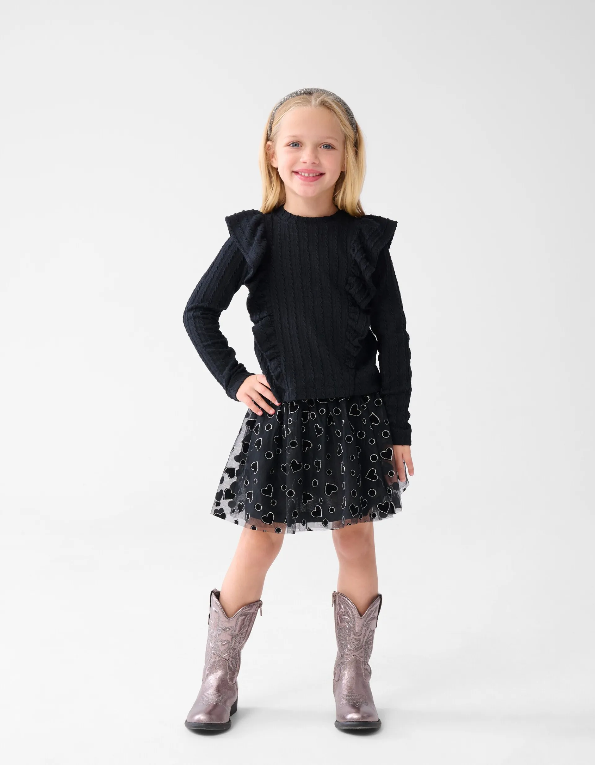 Shoeby Glitter Mesh Rok Zwart< Rokken