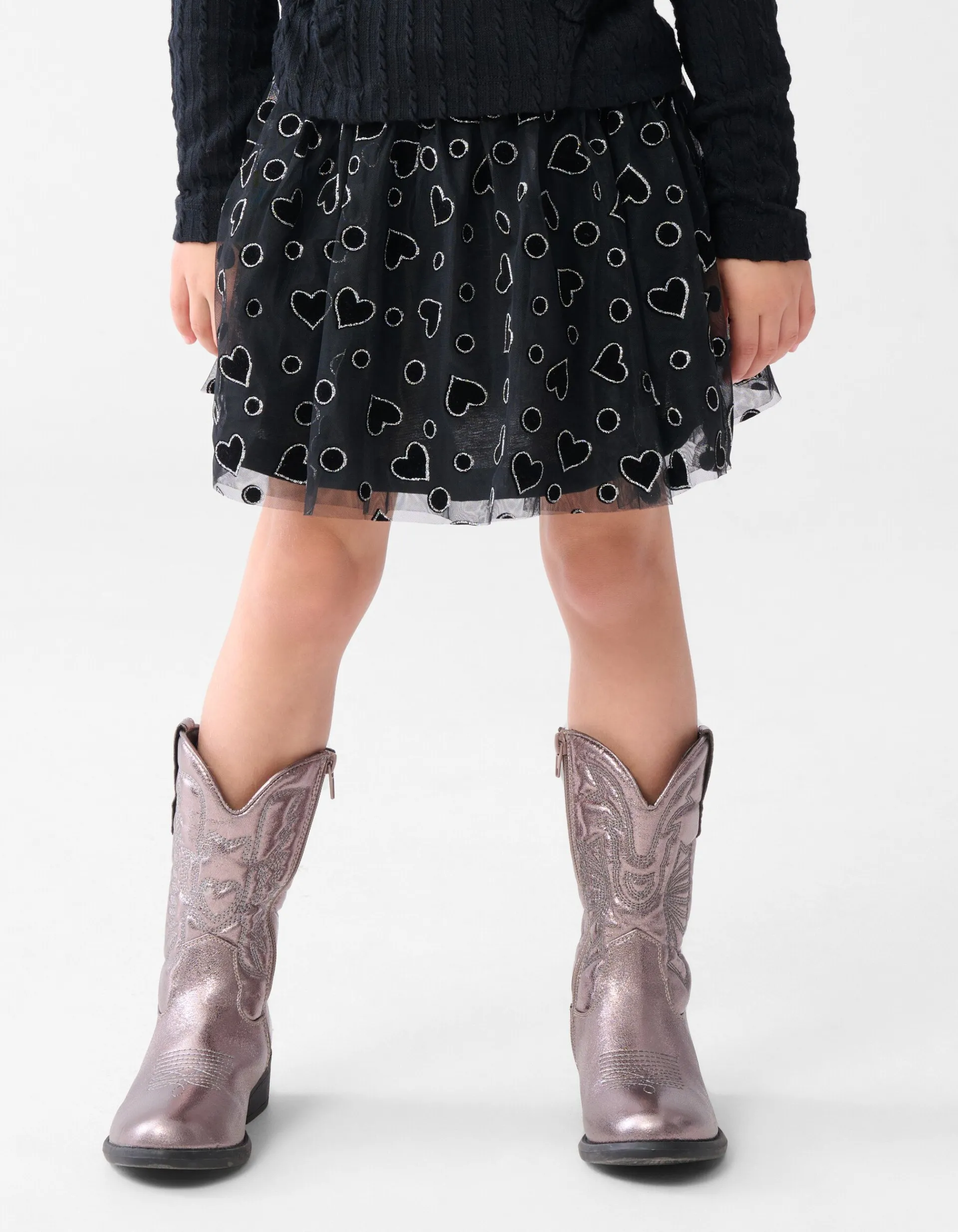 Shoeby Glitter Mesh Rok Zwart< Rokken