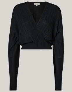 Shoeby Glitter Overslag Trui Zwart<DAMES Truien En Sweaters