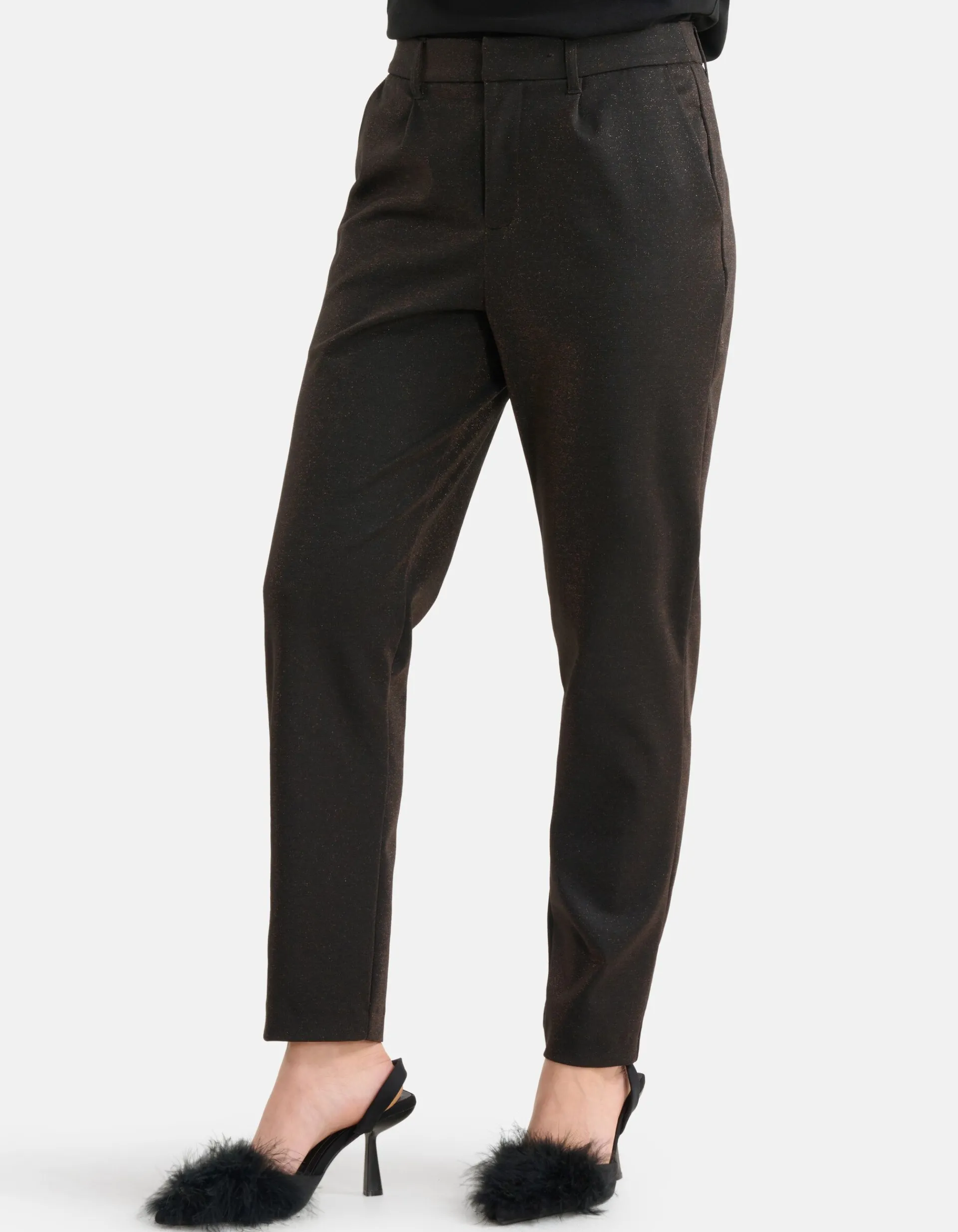 Shoeby Glitter Pantalon Zwart<DAMES Broeken
