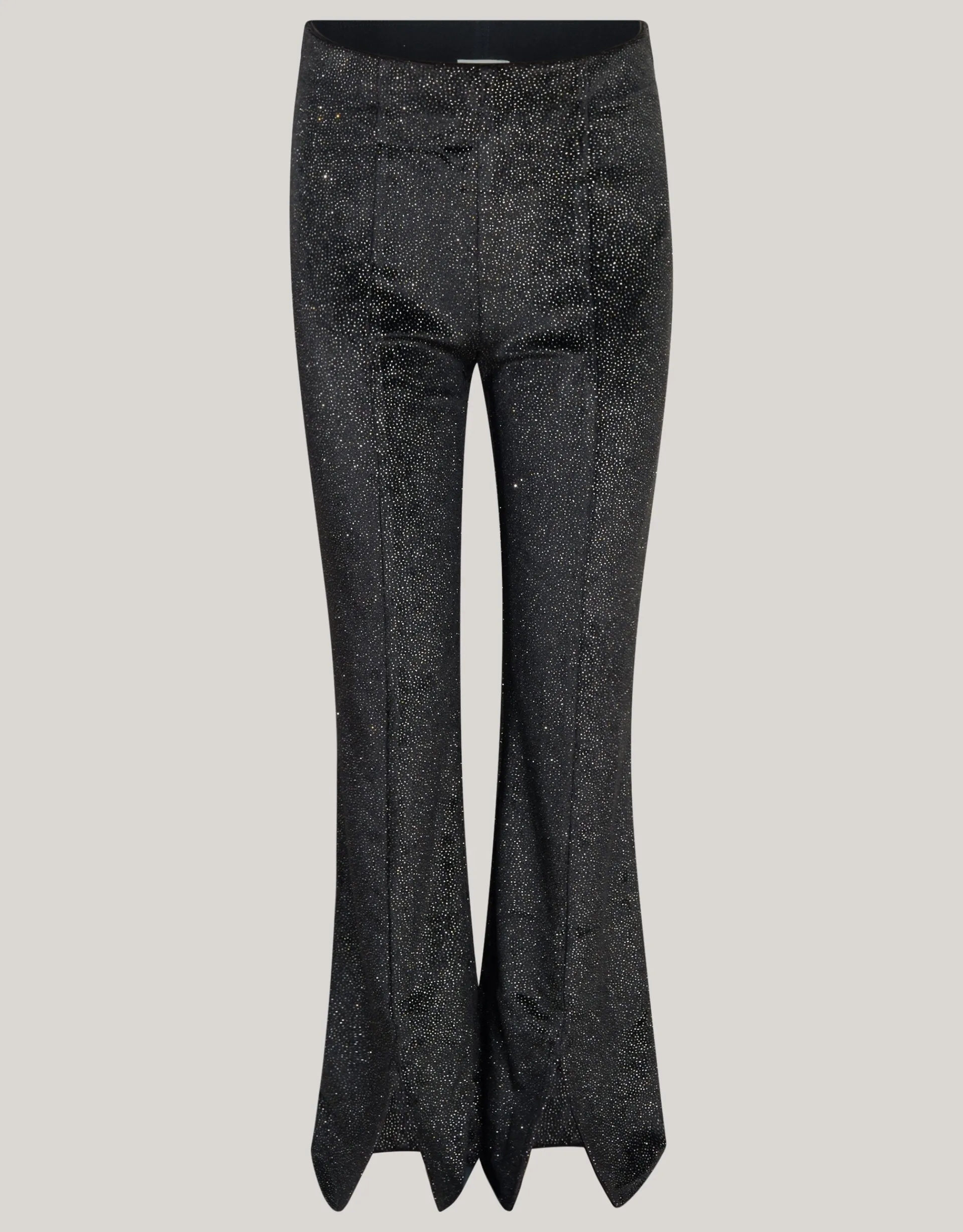 Shoeby Glitter Split Flared Legging Zwart< Broeken