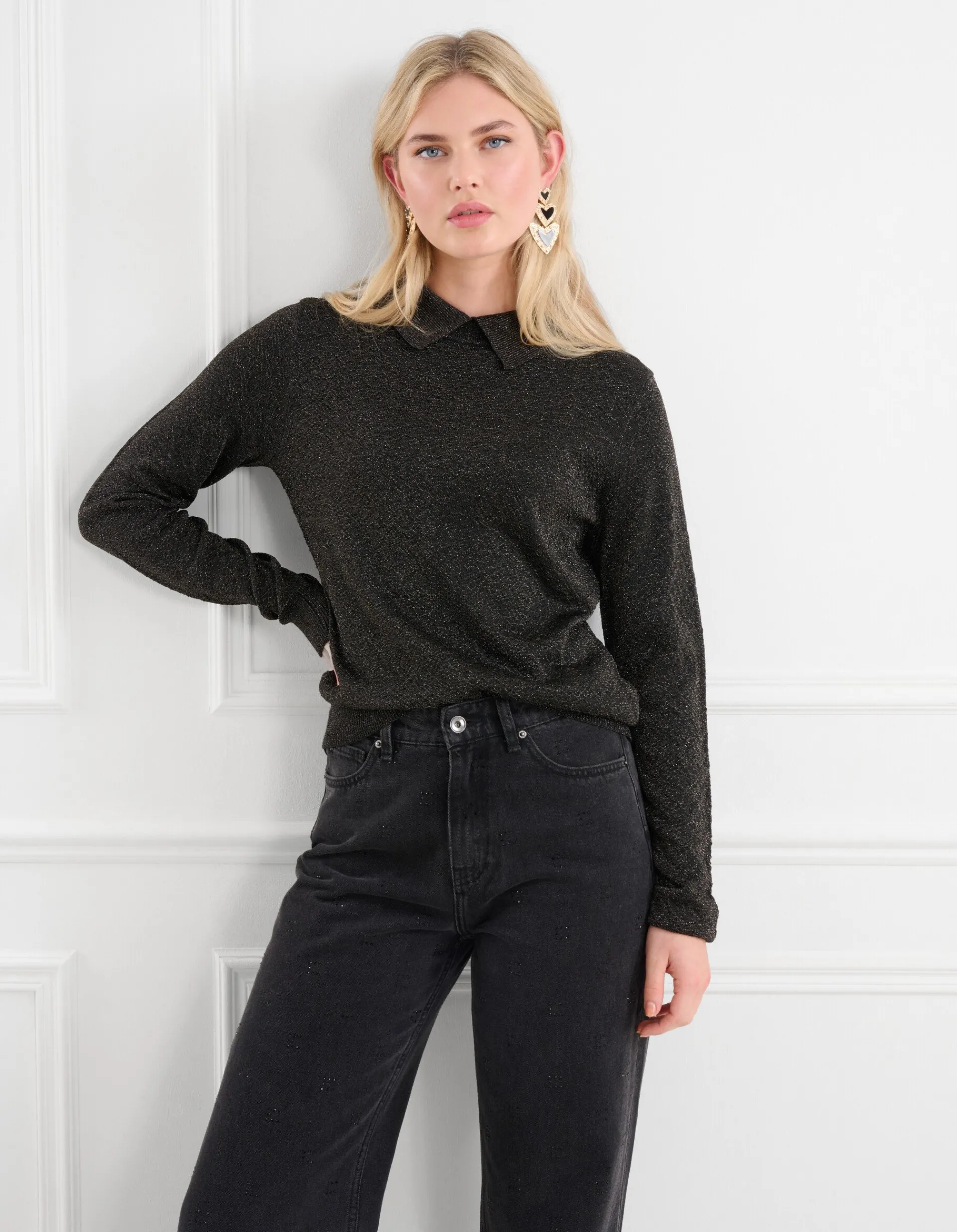 Shoeby Glitter Trui Zwart<DAMES Truien En Sweaters