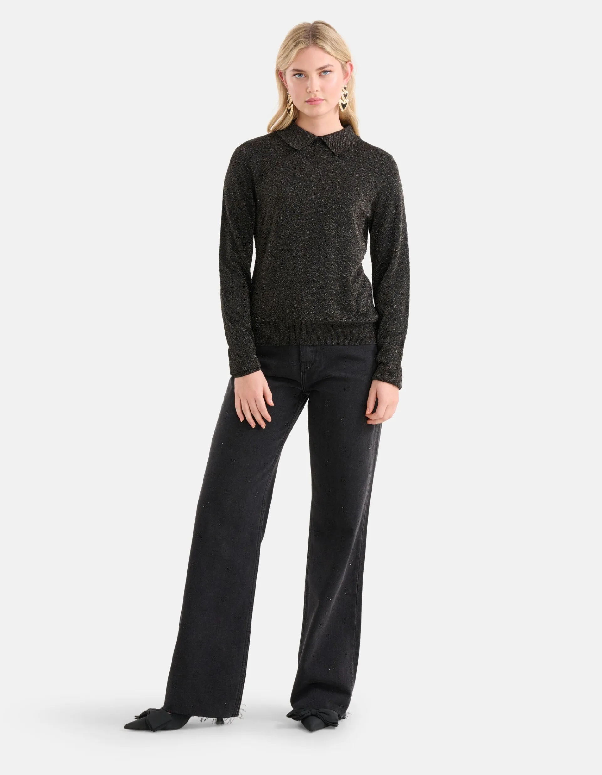 Shoeby Glitter Trui Zwart<DAMES Truien En Sweaters