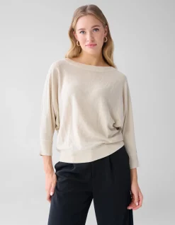 Shoeby Glitter Vleermuismouwen Trui Beige<DAMES Truien En Sweaters