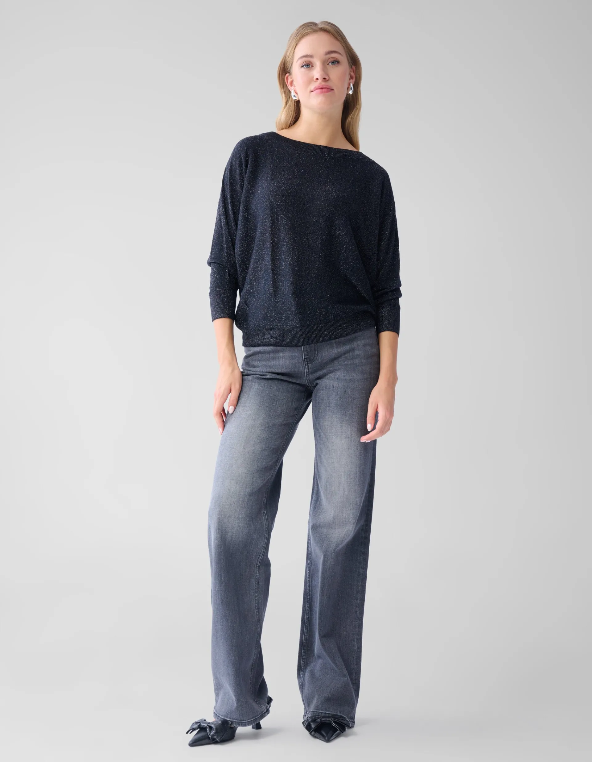 Shoeby Glitter Vleermuismouwen Trui Zwart<DAMES Truien En Sweaters