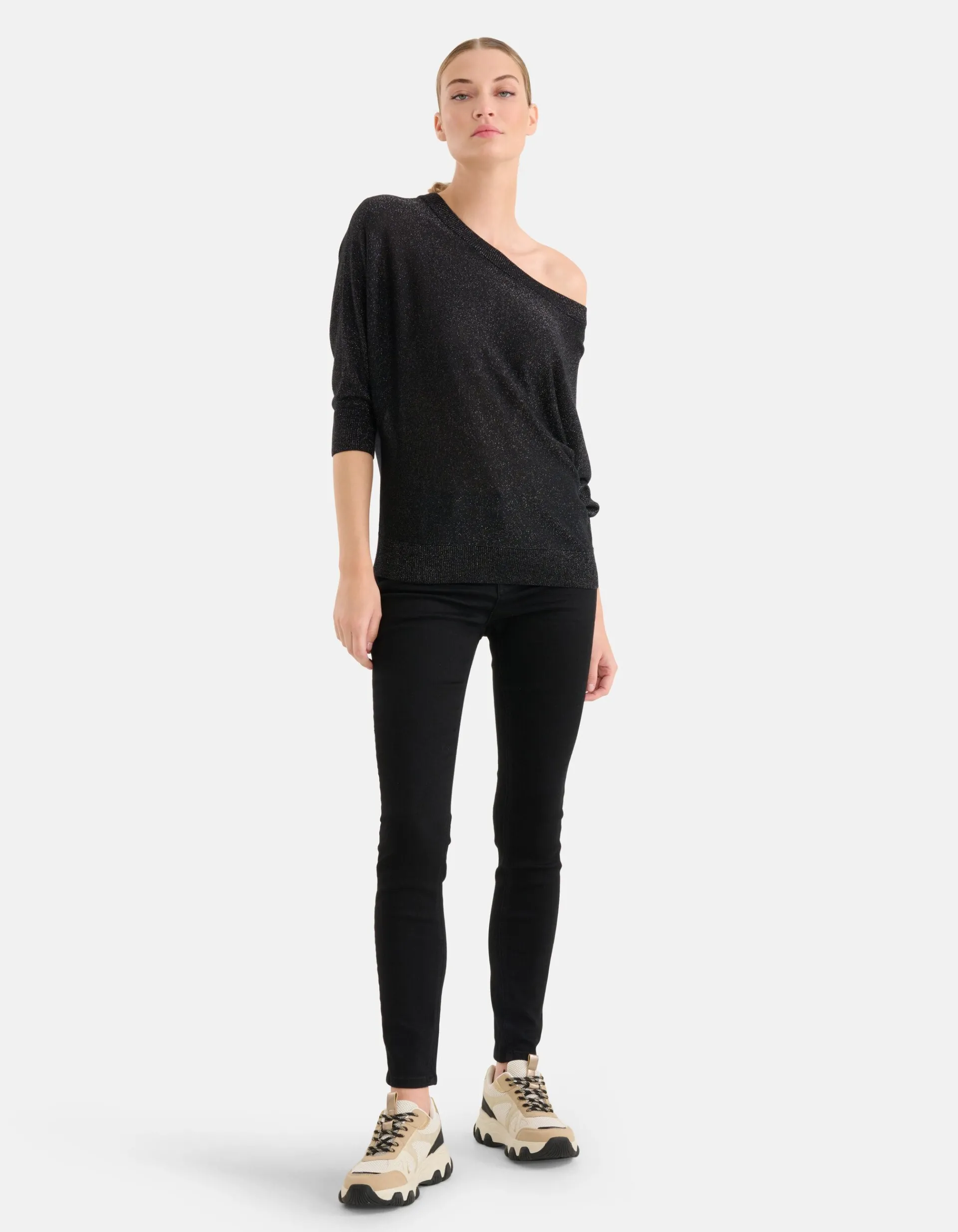 Shoeby Glitter Vleermuismouwen Trui Zwart<DAMES Truien En Sweaters