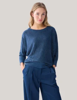 Shoeby Glitter Vleermuismouwen Trui Blauw<DAMES Truien En Sweaters