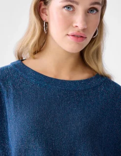 Shoeby Glitter Vleermuismouwen Trui Blauw<DAMES Truien En Sweaters