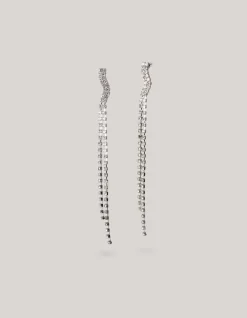Shoeby Golvende Strass Oorbellen Zilver<DAMES Sieraden