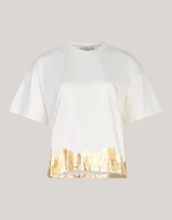 Shoeby Goud Detail T-shirt Gebroken Wit By Mieke<DAMES T-Shirts