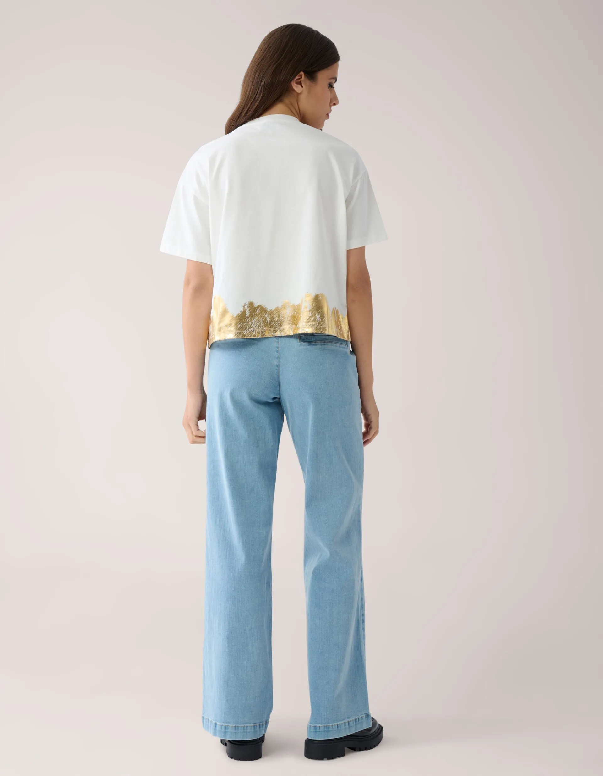 Shoeby Goud Detail T-shirt Gebroken Wit By Mieke<DAMES T-Shirts