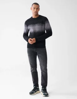 Shoeby Gradient Trui Zwart<Heren Truien En Sweaters