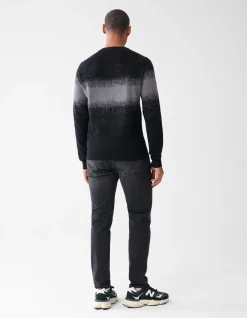 Shoeby Gradient Trui Zwart<Heren Truien En Sweaters