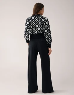 Shoeby Grafisch Cropped Vest Zwart By Mieke<DAMES Truien En Sweaters