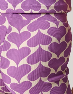 Shoeby Graphic Heart Split Flair Paars< Broeken