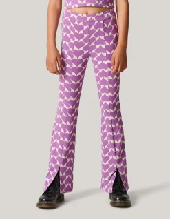 Shoeby Graphic Heart Split Flair Paars< Broeken