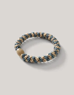 Shoeby Haarelastiek Beige/Blauw<DAMES Haaraccessoires