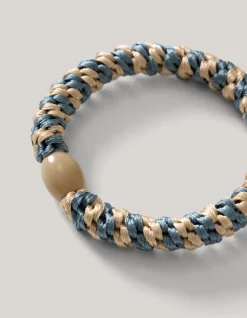 Shoeby Haarelastiek Beige/Blauw<DAMES Haaraccessoires