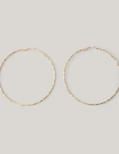 Shoeby Hammered Hoop Oorbellen Goud<DAMES Sieraden
