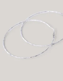 Shoeby Hammered Hoop Oorbellen Zilver<DAMES Sieraden