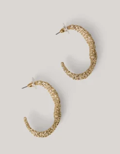 Shoeby Hammered Oval Hoop Oorbellen Goud<DAMES Sieraden