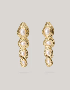 Shoeby Hammered Parel Oorbellen Goud<DAMES Sieraden