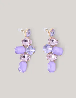 Shoeby Hanging Strass Oorbellen Paars<DAMES Sieraden