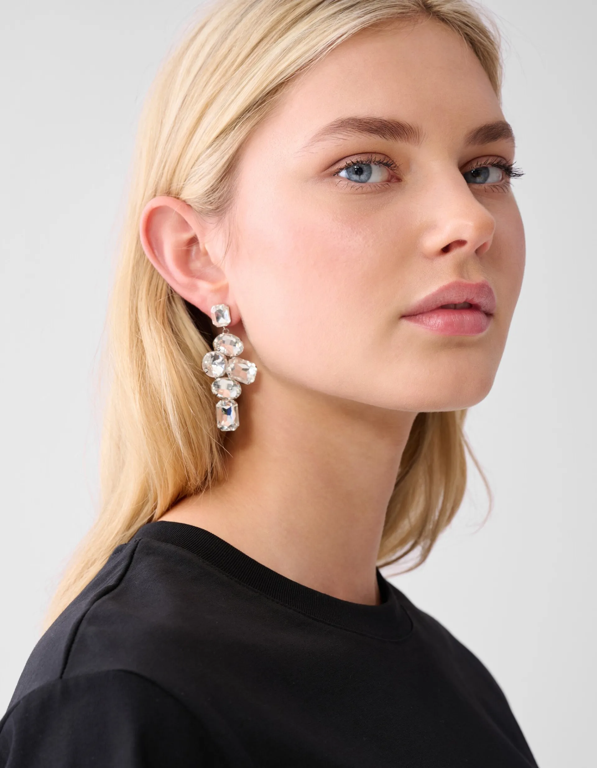 Shoeby Hanging Strass Oorbellen Zilver<DAMES Sieraden