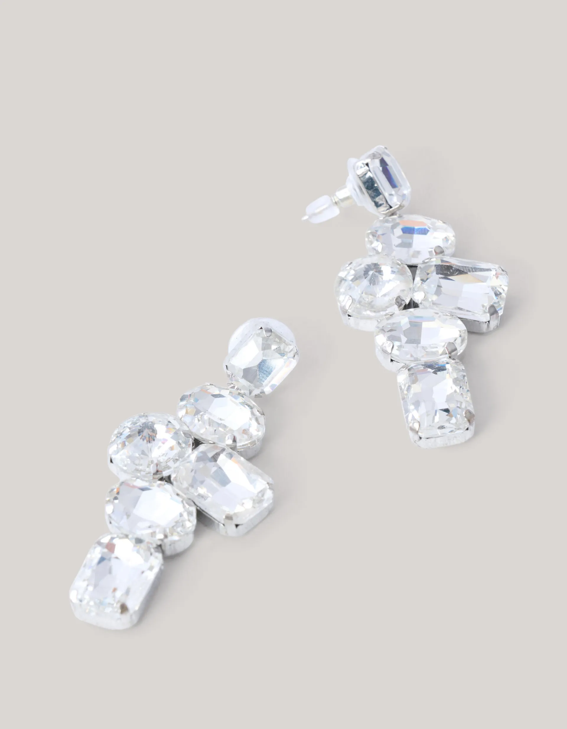 Shoeby Hanging Strass Oorbellen Zilver<DAMES Sieraden