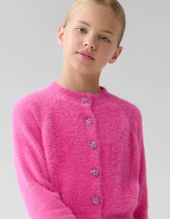 Shoeby Harig Vest Roze By Lizzy< Gebreide Truien