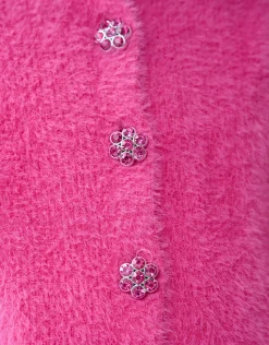 Shoeby Harig Vest Roze By Lizzy< Gebreide Truien