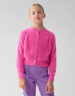 Shoeby Harig Vest Roze By Lizzy< Gebreide Truien