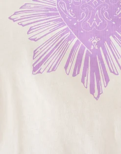 Shoeby Heart Artwork T-shirt Gebroken Wit<DAMES T-Shirts
