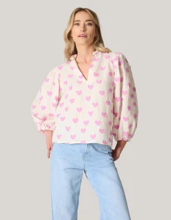 Shoeby Heart Blouse Gebroken Wit<DAMES Blouses