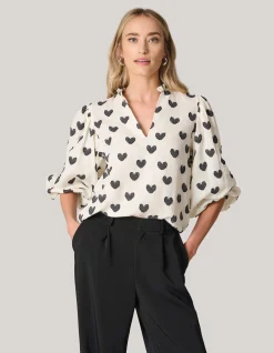 Shoeby Heart Blouse Gebroken Wit<DAMES Blouses