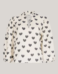 Shoeby Heart Blouse Gebroken Wit<DAMES Blouses