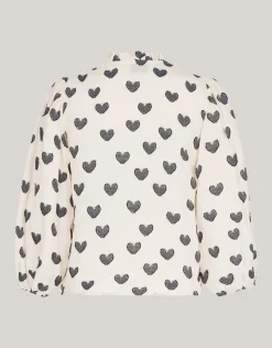 Shoeby Heart Blouse Gebroken Wit<DAMES Blouses