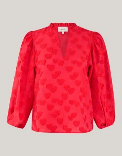 Shoeby Heart Blouse Rood<DAMES Blouses