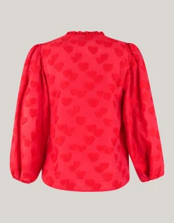 Shoeby Heart Blouse Rood<DAMES Blouses