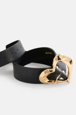 Shoeby Heart Gesp Riem Zwart<DAMES Riemen