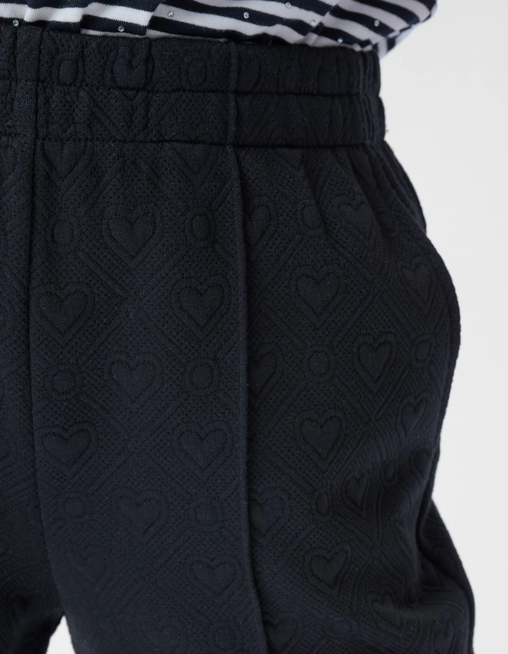 Shoeby Heart Jacquard Broek Zwart< Broeken