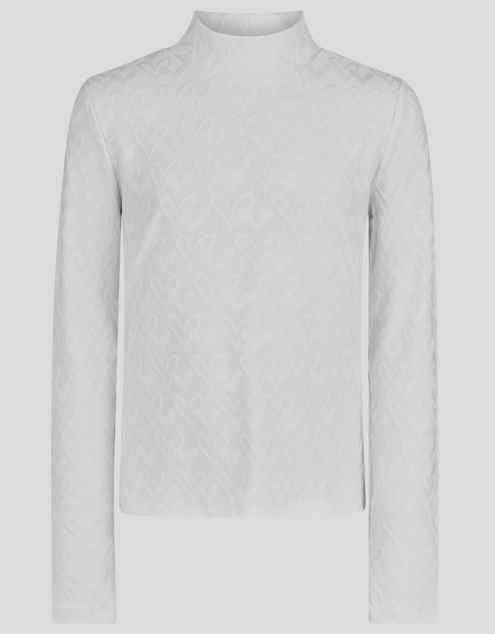 Shoeby Heart Jersey Top Wit< Tops Lange Mouw