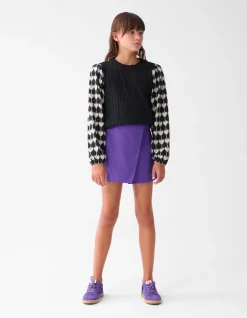 Shoeby Heart Mix Top Zwart< Tops Lange Mouw