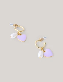 Shoeby Heart Oorbellen paars< Sieraden