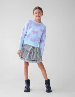 Shoeby Heart Printed Degrade Trui Blauw< Gebreide Truien